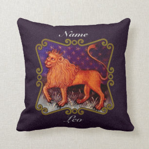 Almofada Sinal de Leo zodiac personalizado presente, leão