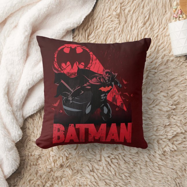 Almofada Sinal de Morcego Vermelho do Batman (Cobertor)