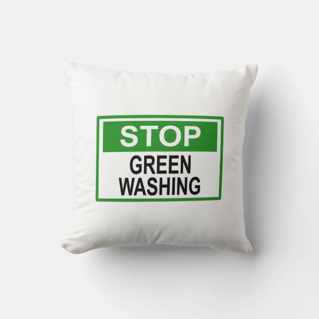 Almofada Sinal de Parar o Greenwashing (Frente)