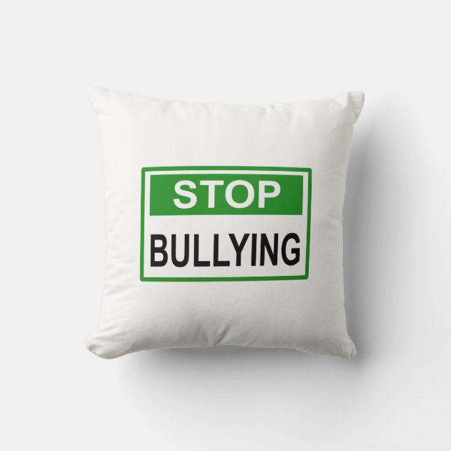 Almofada Sinal de Pare o Bullying verde (Frente)