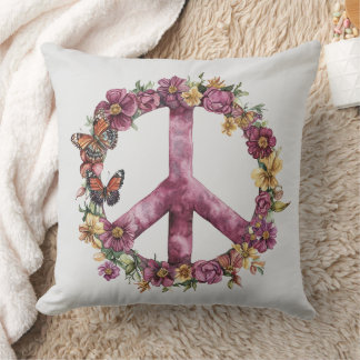 Almofada Sinal de Paz Boho Hippy 60s 70s