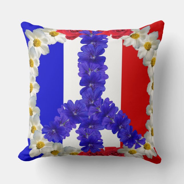 Almofada sinal de paz da bandeira francesa (Frente)