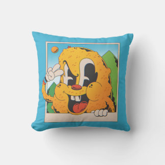 Almofada Sinal de Paz Laranja Difuso Retro Desenho Animado