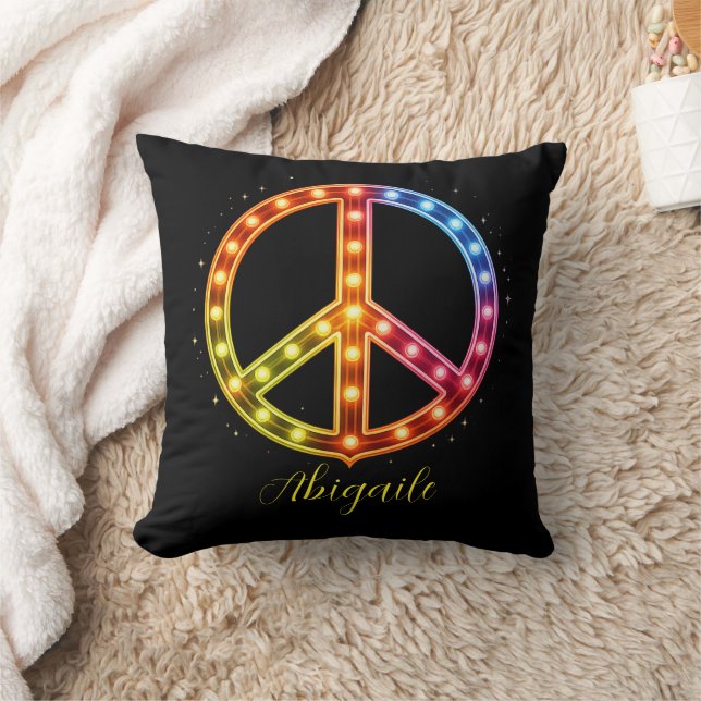 Almofada Sinal de Paz Luzes de Neon Unisex (Cobertor)