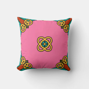 Almofada Sinal de Paz Rosa Caleidoscópio