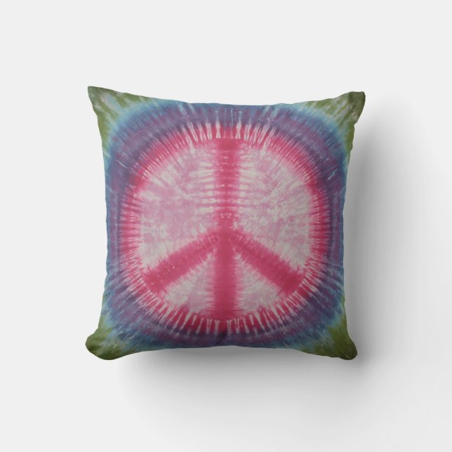 Almofada Sinal de paz rosa Tie Dye Travesseiro americano Mo (Frente)