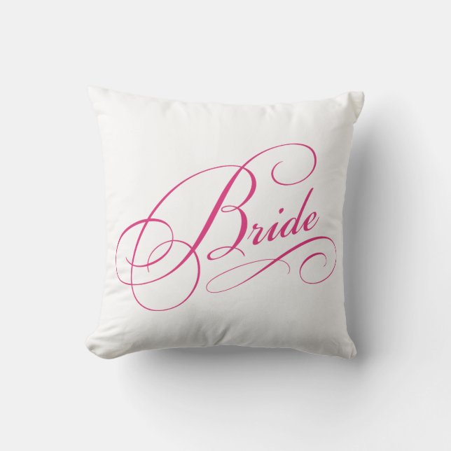Almofada Sinal do Titular do Local do Script Elegante BRIDE (Frente)