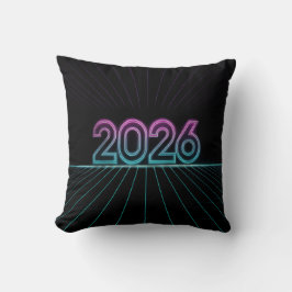 Almofada Sinal Retro Neon 2026 com Vaporwave Rosa e Ciano