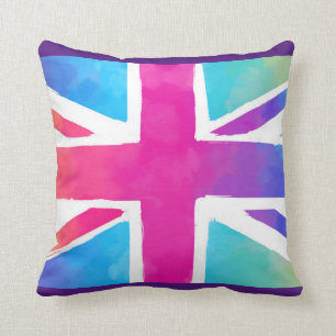 Almofada Sinalizador de bandeira da União em aquarelas bril