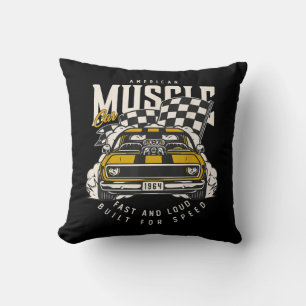 Almofada Sinalizador de Corrida Muscular Americana Vintage