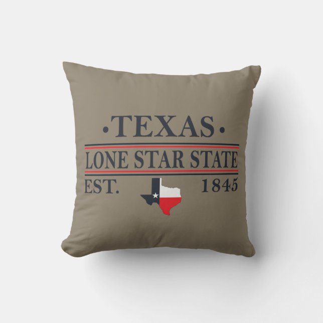 Almofada Sinalizador do Texas mapeia o estado de estrela so (Frente)