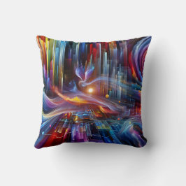 Almofada "Sinewaves Of Light" Colorful Modern Futuristic