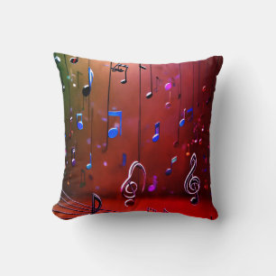 Almofada Sinfonia Vibrante: Design de Música Arte Multicolo