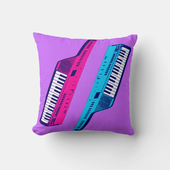 Almofada Sintetizador de Keytar 80s Retroativo (Frente)