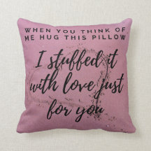 Sinto falta de você me abraçar travesseiro