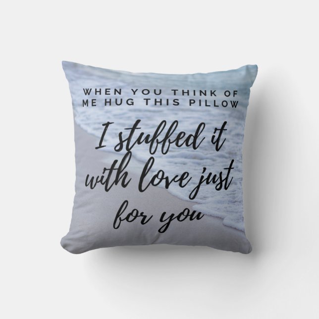 Almofada Sinto falta de você me abraçar travesseiro (Frente)