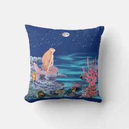 Almofada sirena mirando la luna