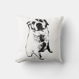Almofada Sitting Dog Art Throw Pillow