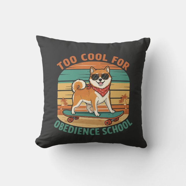 Almofada Skate de Cachorro Muito Descolado para a Escola de (Frente)
