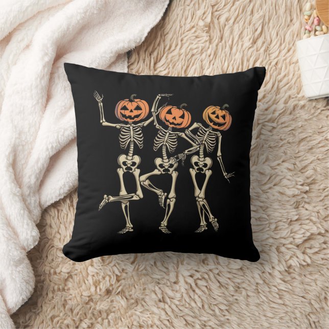 Almofada Skeleton Halloween Pumpkin Cai Fall Spooky (Cobertor)