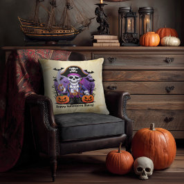 Almofada Skeleton pirata Feliz Matey de Halloween