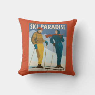 Almofada Ski Paradise Vintage Impressão