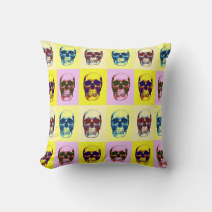 Almofada Skull Heavy Metal Fantasy Quatro Colores Pop Art
