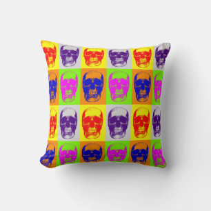 Almofada Skull Heavy Metal Fantasy Quatro Colores Pop Art