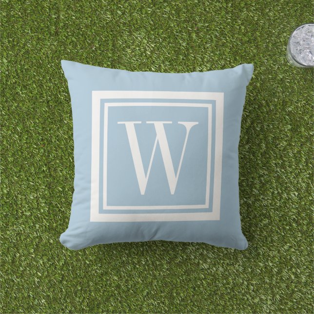 Almofada Sky Blue and White Classic Square Monogram (Grama)