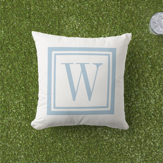 Almofada Sky Blue and White Classic Square Monogram (Grama)