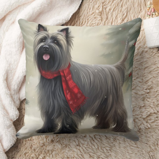Almofada Skye Terrier Dog no Natal da Neve (Cobertor)