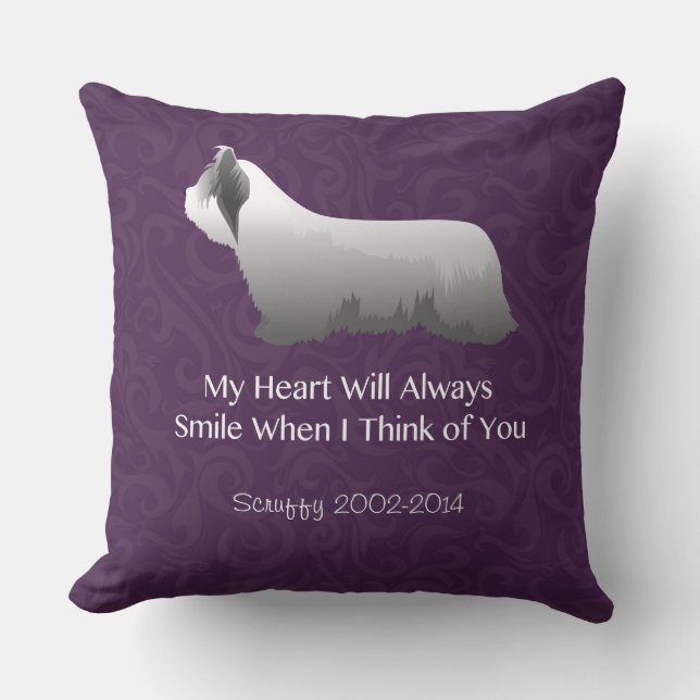 Almofada Skye Terrier Pensando em você Design (Frente)