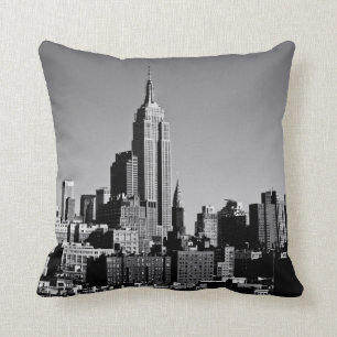 Almofada Skyline da Nova Iorque em preto e branco