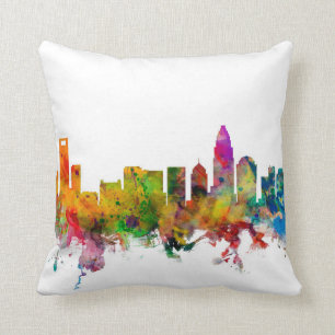 Almofada Skyline de Charlotte North Carolina