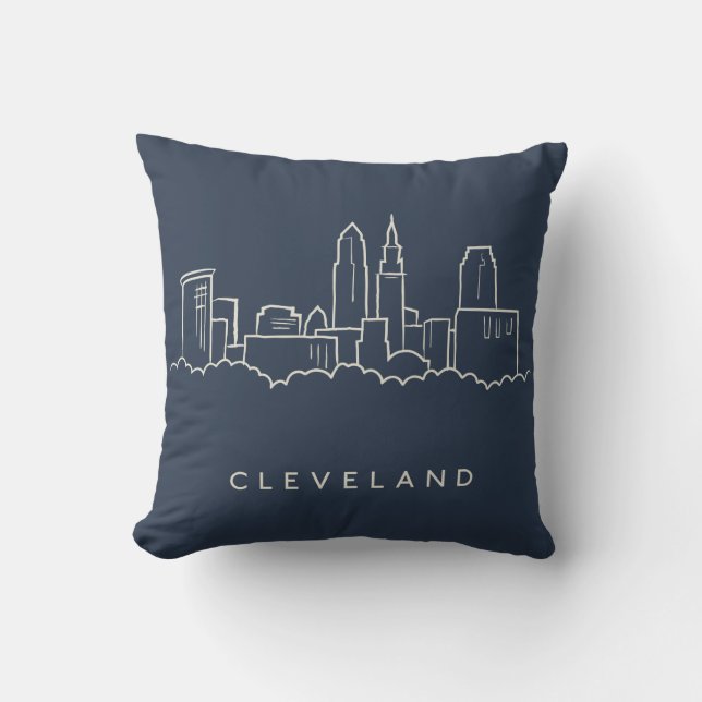 Almofada Skyline de Cleveland Ohio (Frente)