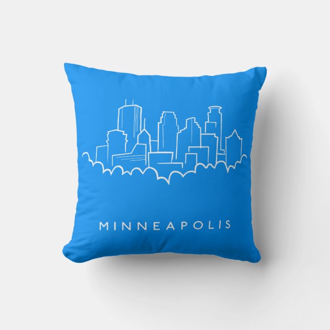 Almofada Skyline de Minneapolis, Minnesota (Frente)