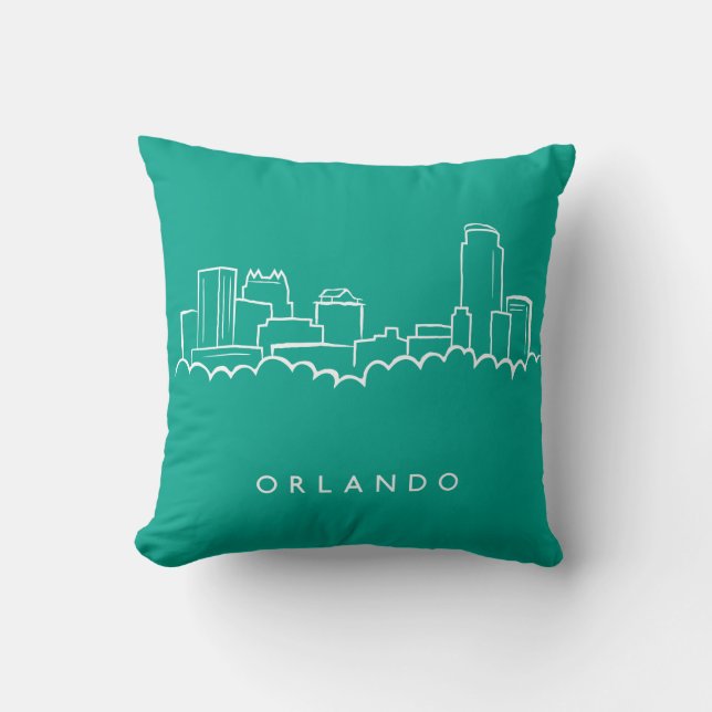 Almofada Skyline de Orlando Florida (Frente)