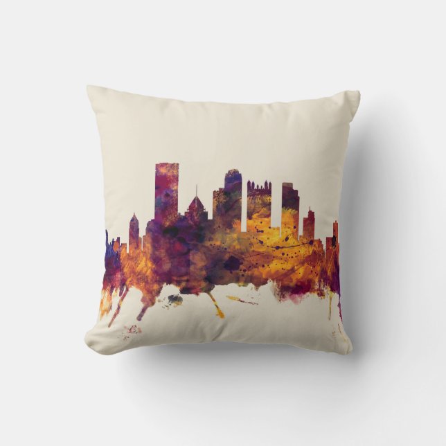 Almofada Skyline de Pittsburgh Pensilvânia (Frente)
