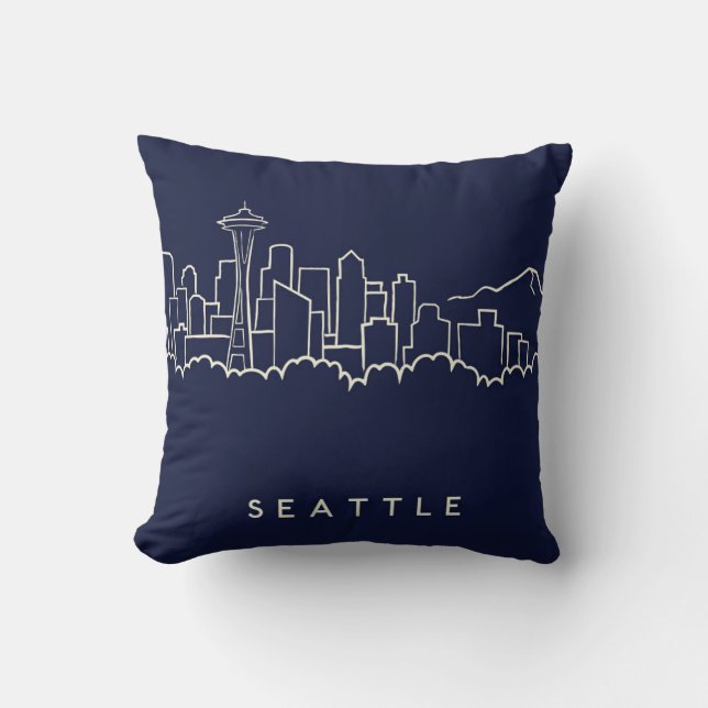 Almofada Skyline de Seattle (Frente)
