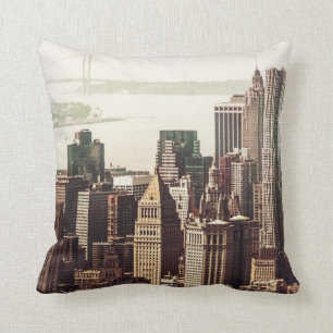 Almofada Skyline do Lower Manhattan - vista do Midtown