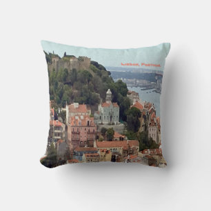 Almofada Skyline Watercolor de Lisboa