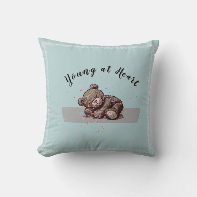 Almofada Sleeping Teddy Bear Throw Pillow (Frente)