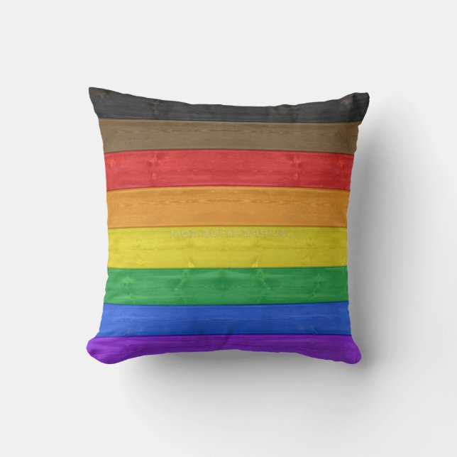 Almofada SlipperyJoe's Inclusive orgulho gay flag texturizo (Frente)