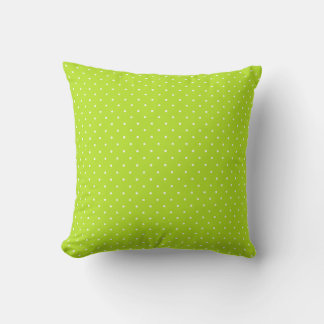 Almofada Small Lime Green and White Polka Dots Throw Pillow