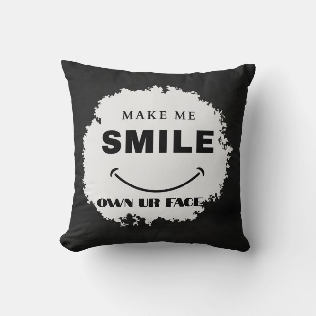 ALMOFADA SMILE EMOJI DESIGNA EM B&W ATIVADO (Frente)