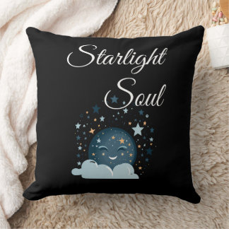 Almofada smiling moon with stars joyful dreamy night women 