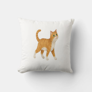 Almofada Smiling Orange Cat Decorative Pillow