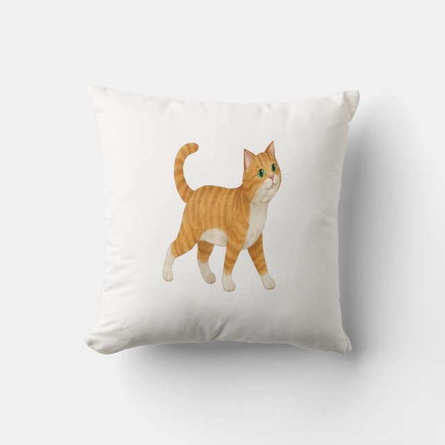 Almofada Smiling Orange Cat Decorative Pillow (Frente)