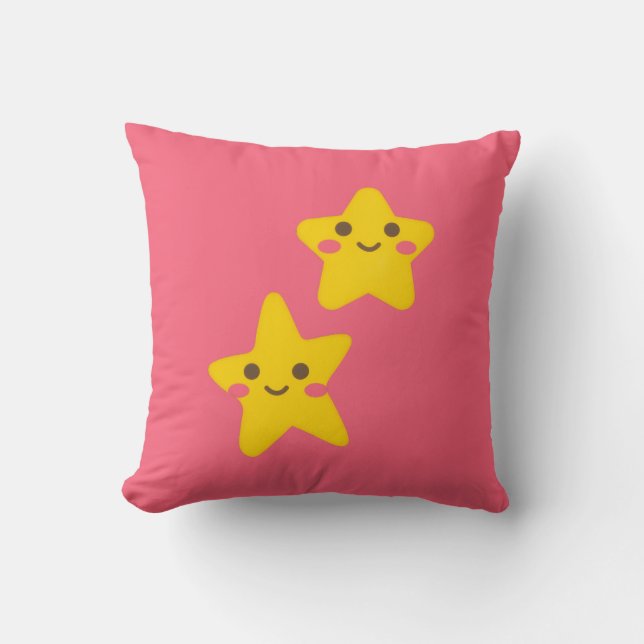 Almofada Smiling Stars Throw Pillow (Frente)