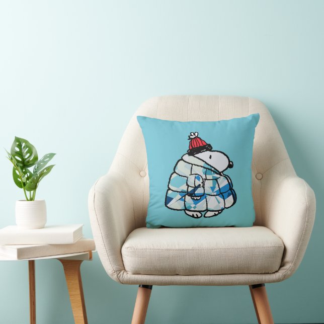 Almofada Snoopy Winter Gem Puffer Jacket Throw Pillow (Cadeira)